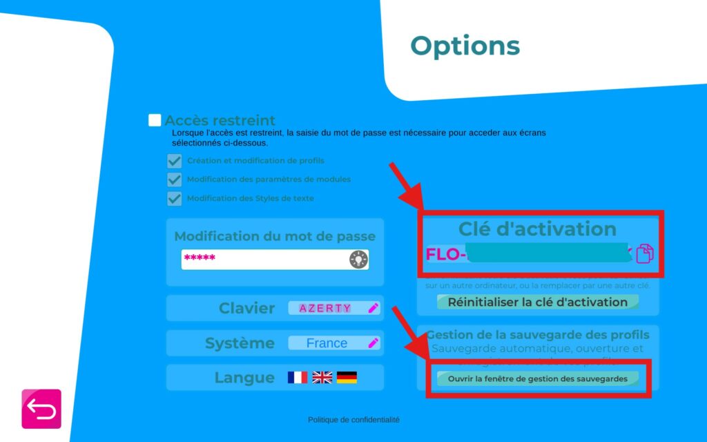 récupérer la clé de licence Facil'Ordys