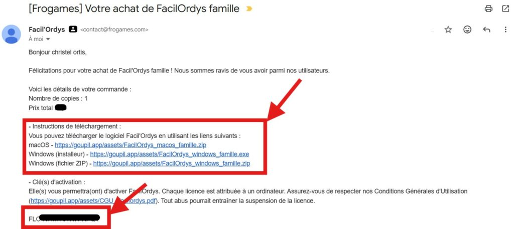Réinstallation du logiciel Facil'Ordys