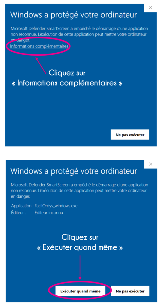 installation logiciel facil'ordys