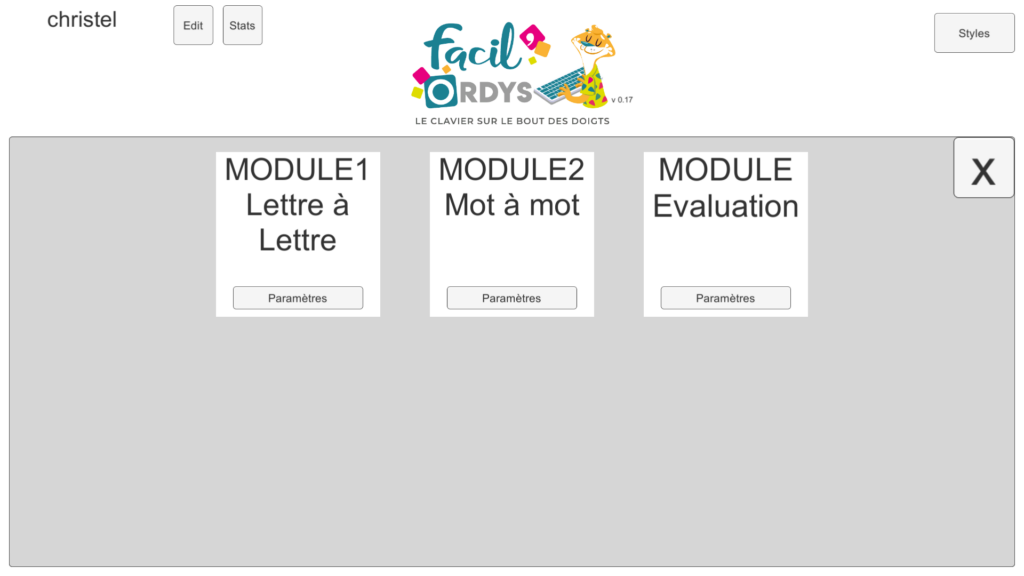 version 0.17 écran général