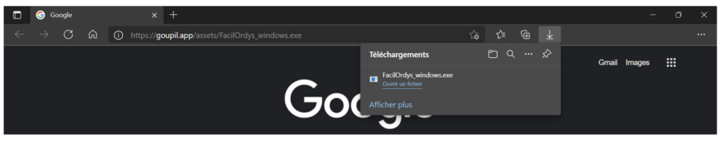 ouvrir un fichier facil'ordys