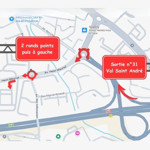 Plan pour accéder au cabinet d'Aix-en-Provence
